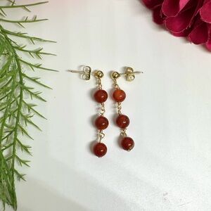 NEW⚜️ Carnelian Gemstone Beaded Earrings